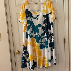 Pretty Floral eskakti Swing Dress, New, Lined. Size 4x/28W